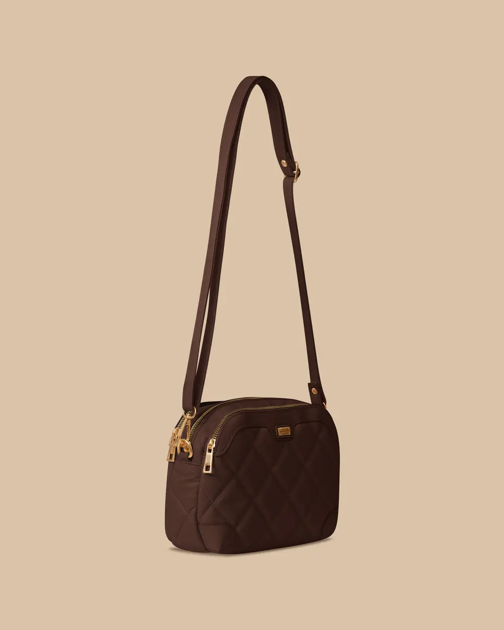 Quilted Patterned Zippered Handbag