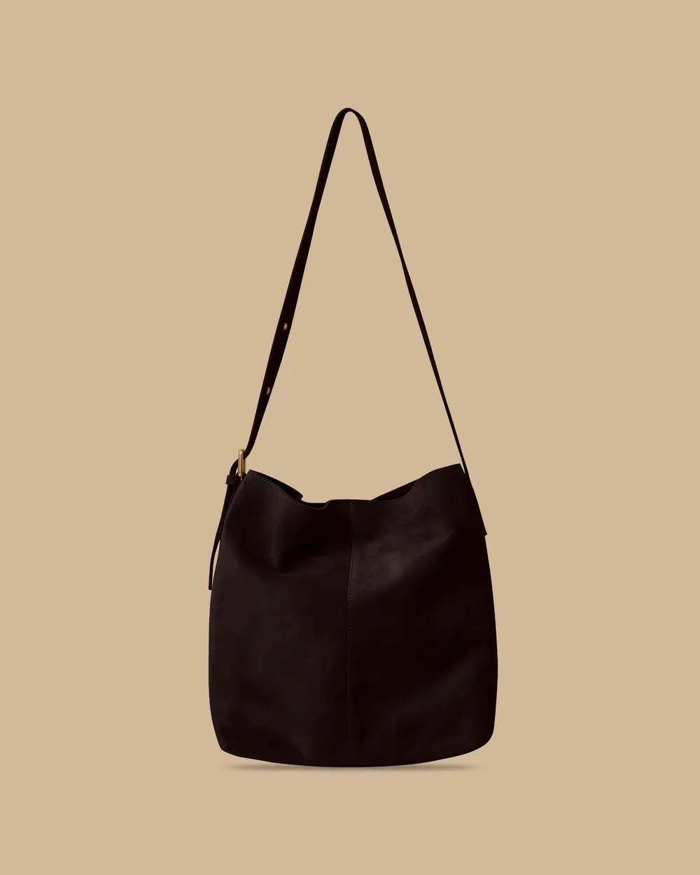 Geniş Hacimli Süet Omuz Çantası