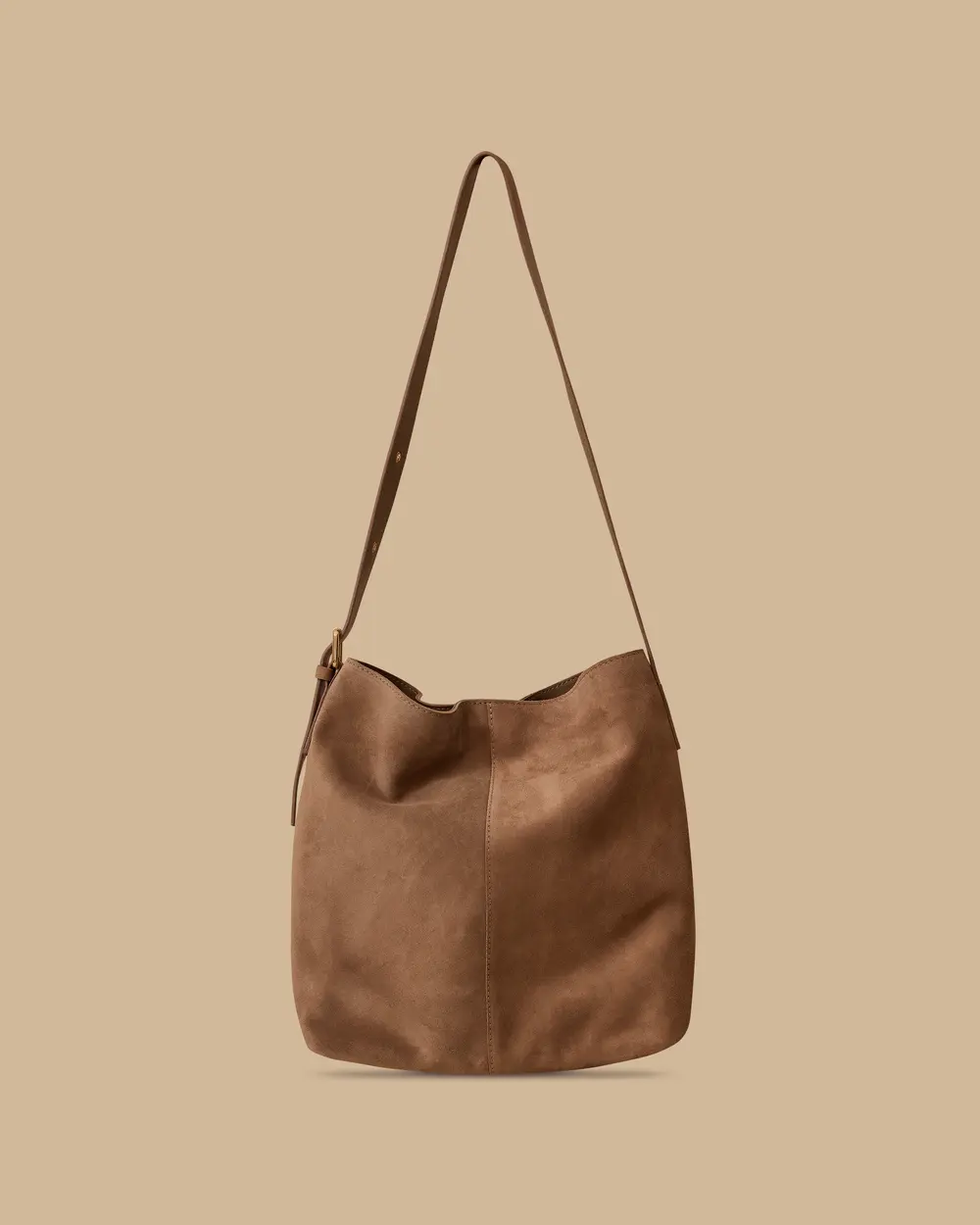 Geniş Hacimli Süet Omuz Çantası