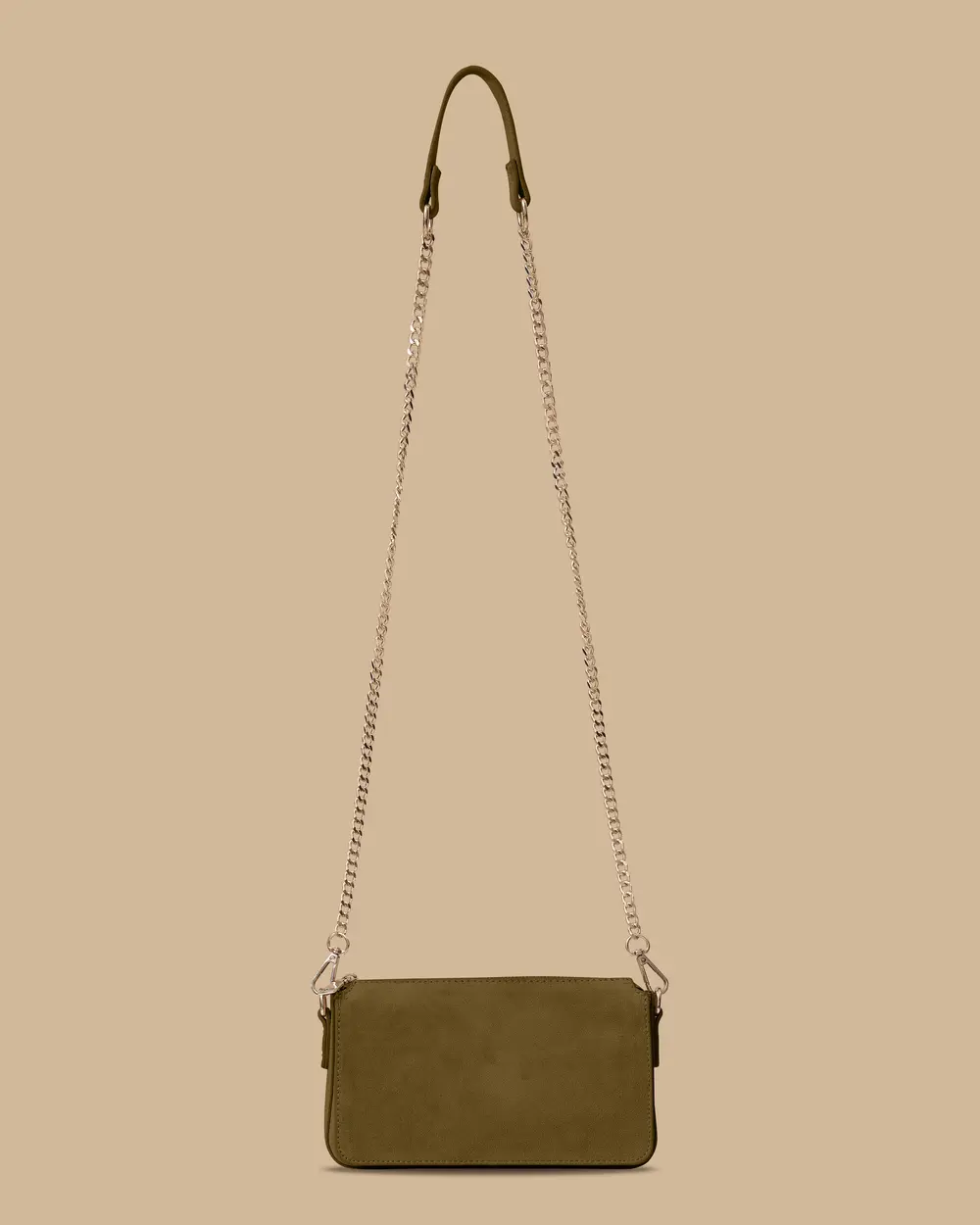 Fermuarlı Suni Deri Detaylı Çanta