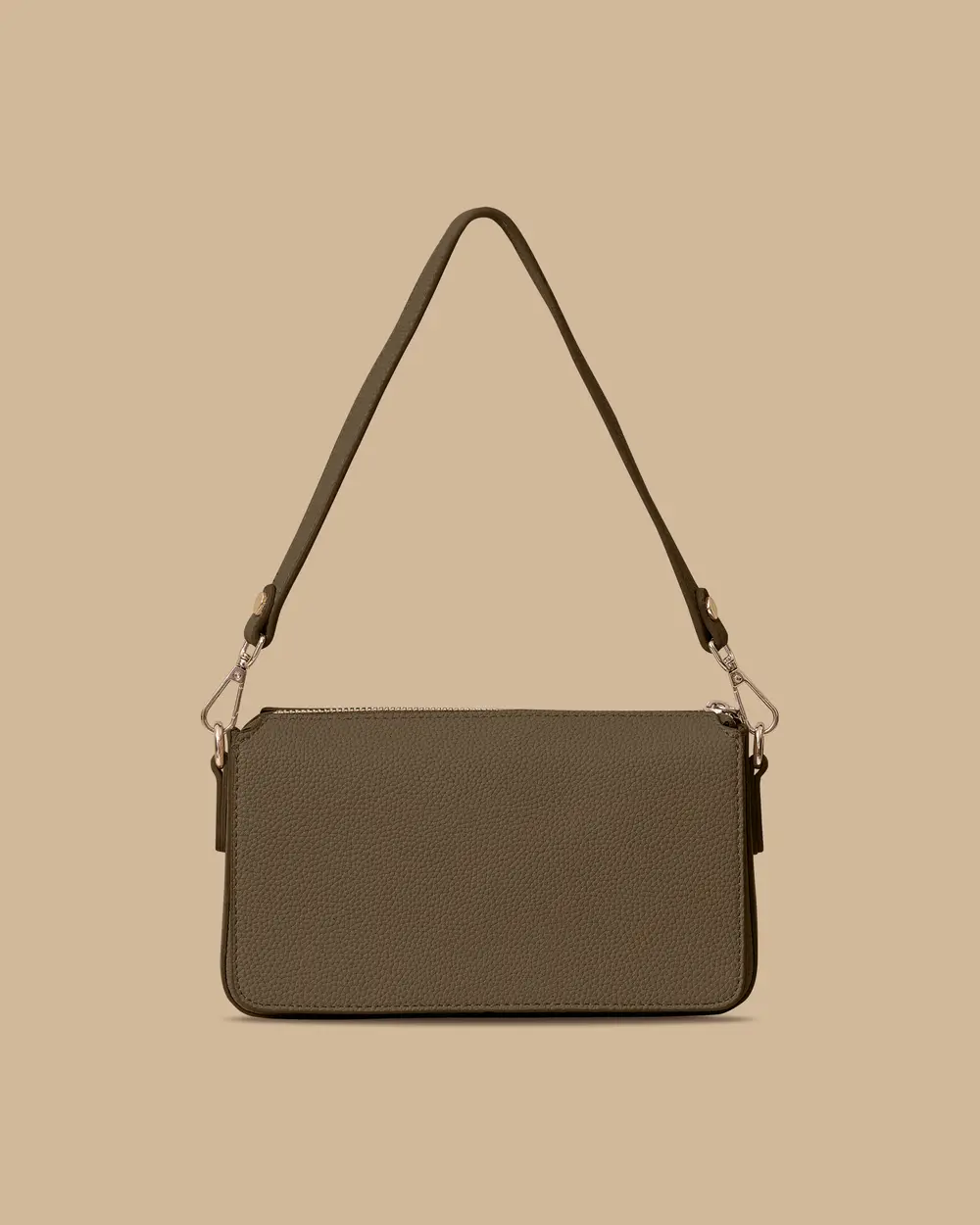 Fermuarlı Suni Deri Detaylı Çanta