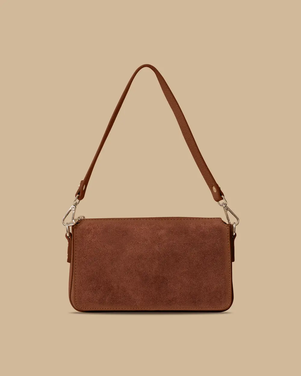 Fermuarlı Suni Deri Detaylı Çanta