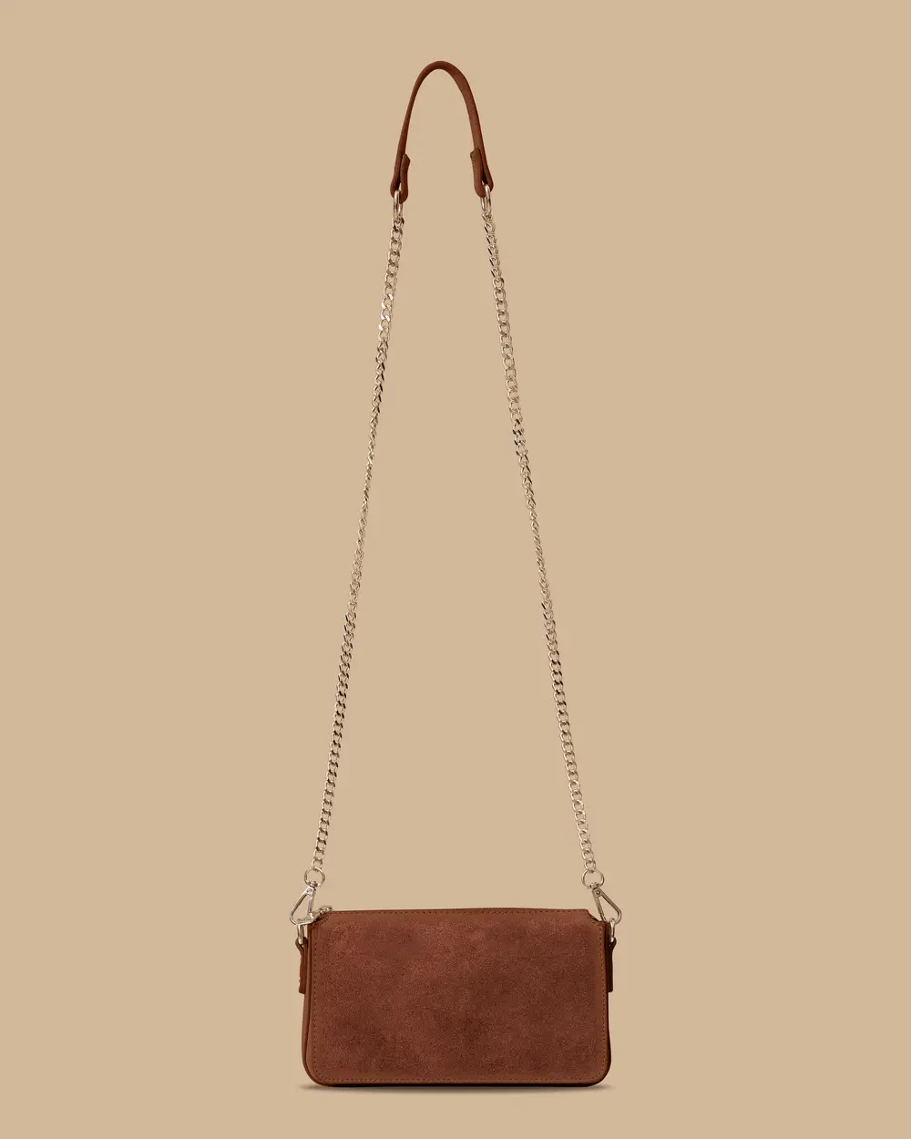 Fermuarlı Suni Deri Detaylı Çanta