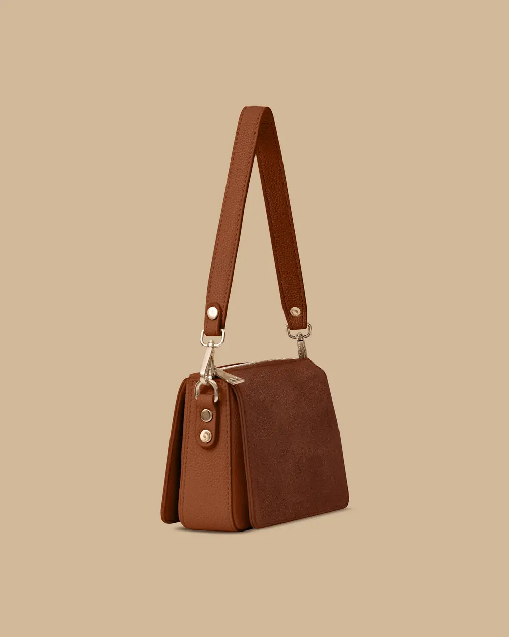 Fermuarlı Suni Deri Detaylı Çanta