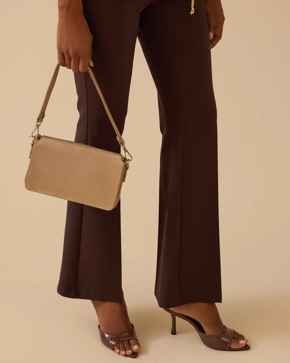 Fermuarlı Suni Deri Detaylı Çanta