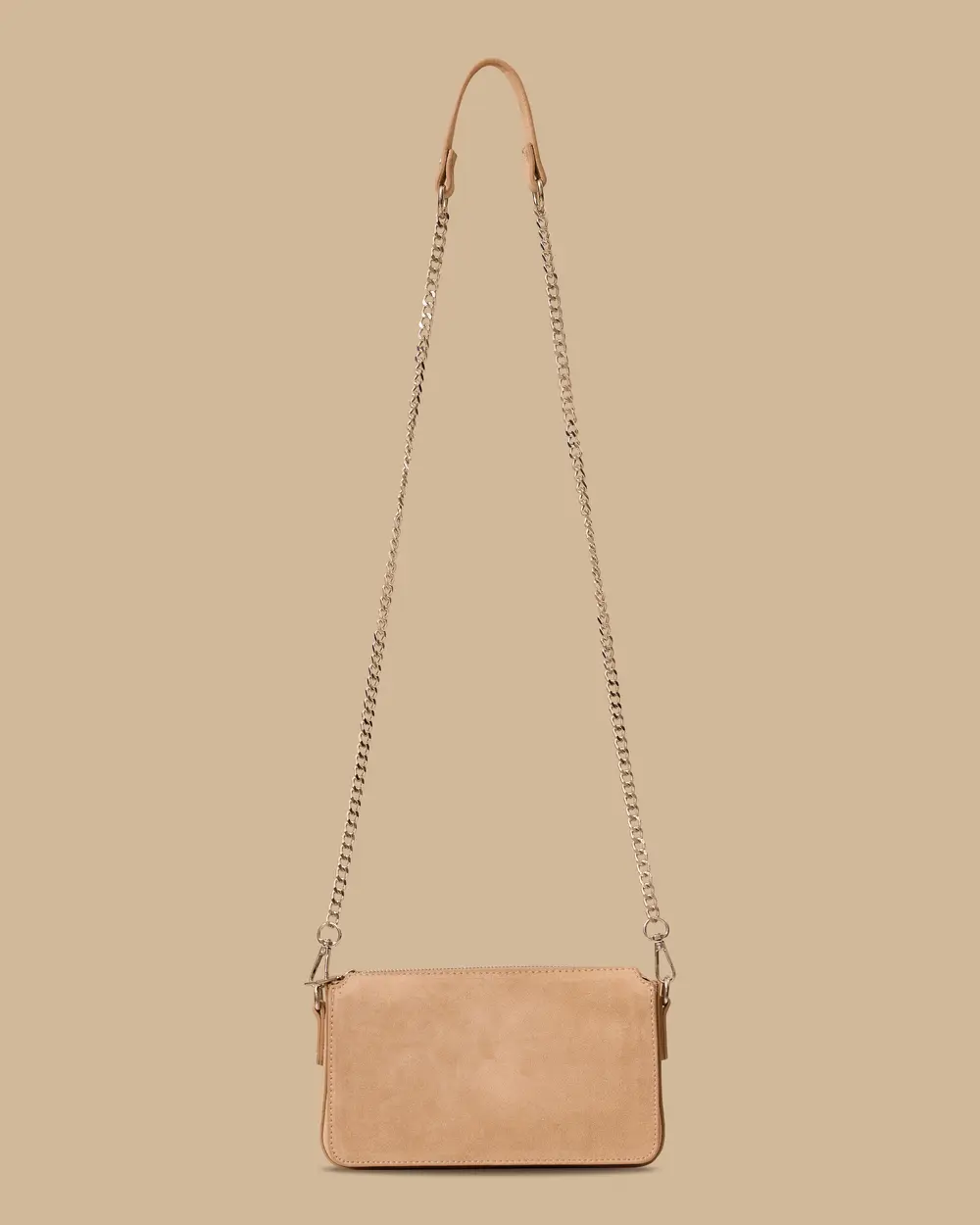 Fermuarlı Suni Deri Detaylı Çanta