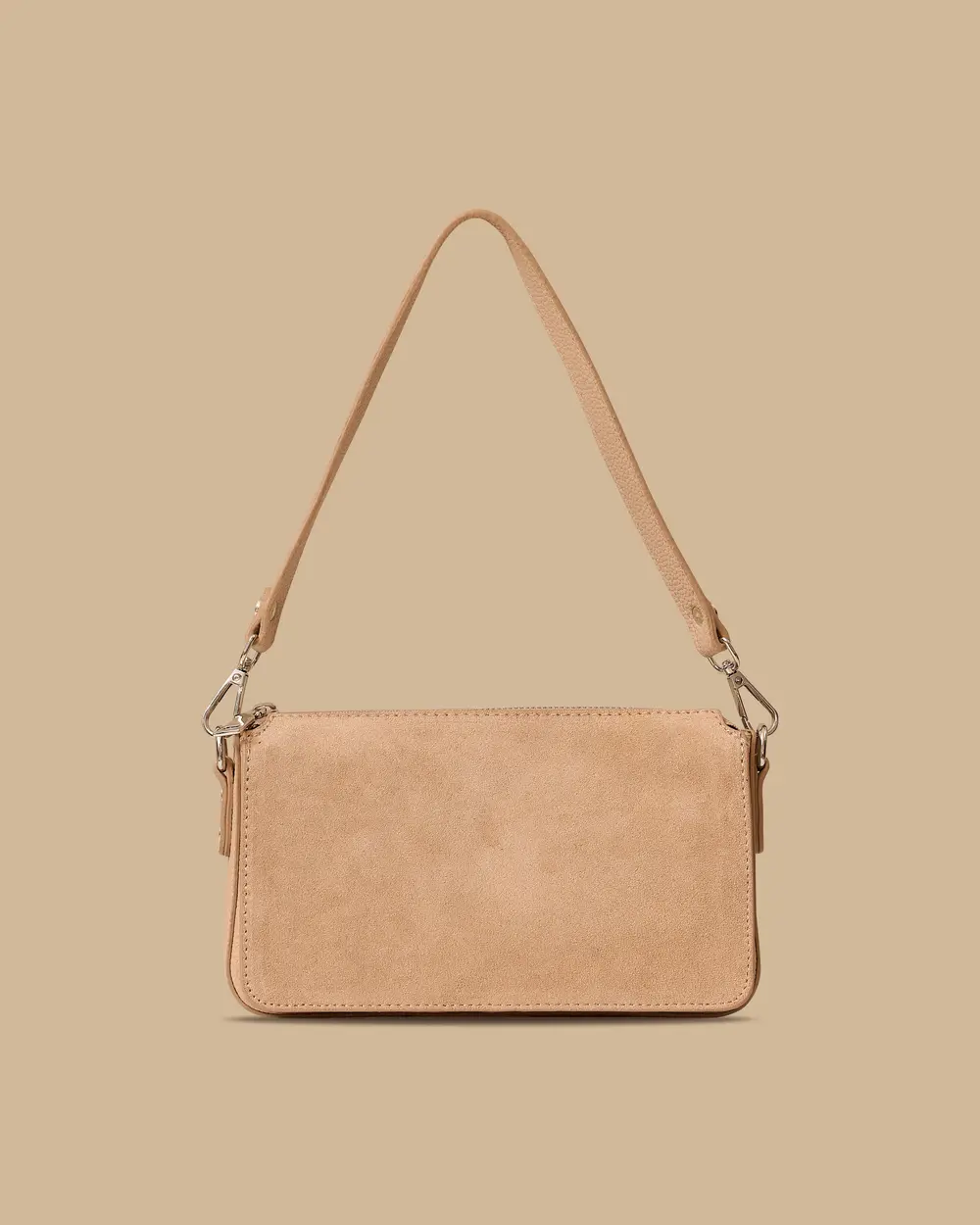 Fermuarlı Suni Deri Detaylı Çanta