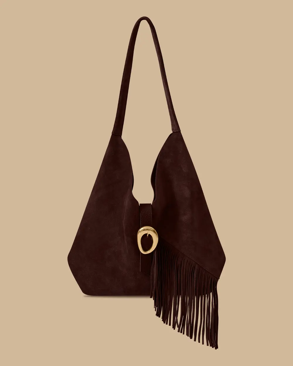Suede Bag with Tassel Detail