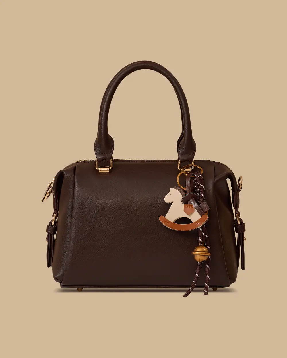 Single Zipper Shoulder Bag with Accessories