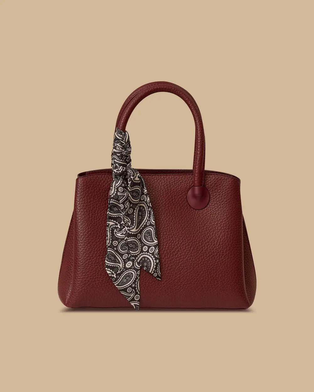 Hand Bag with Scarf Detail