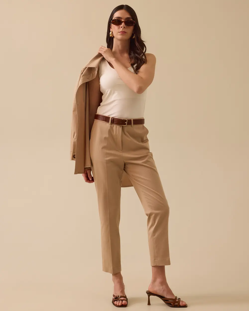 Cepli Düğmeli Bilek Boy Pantolon