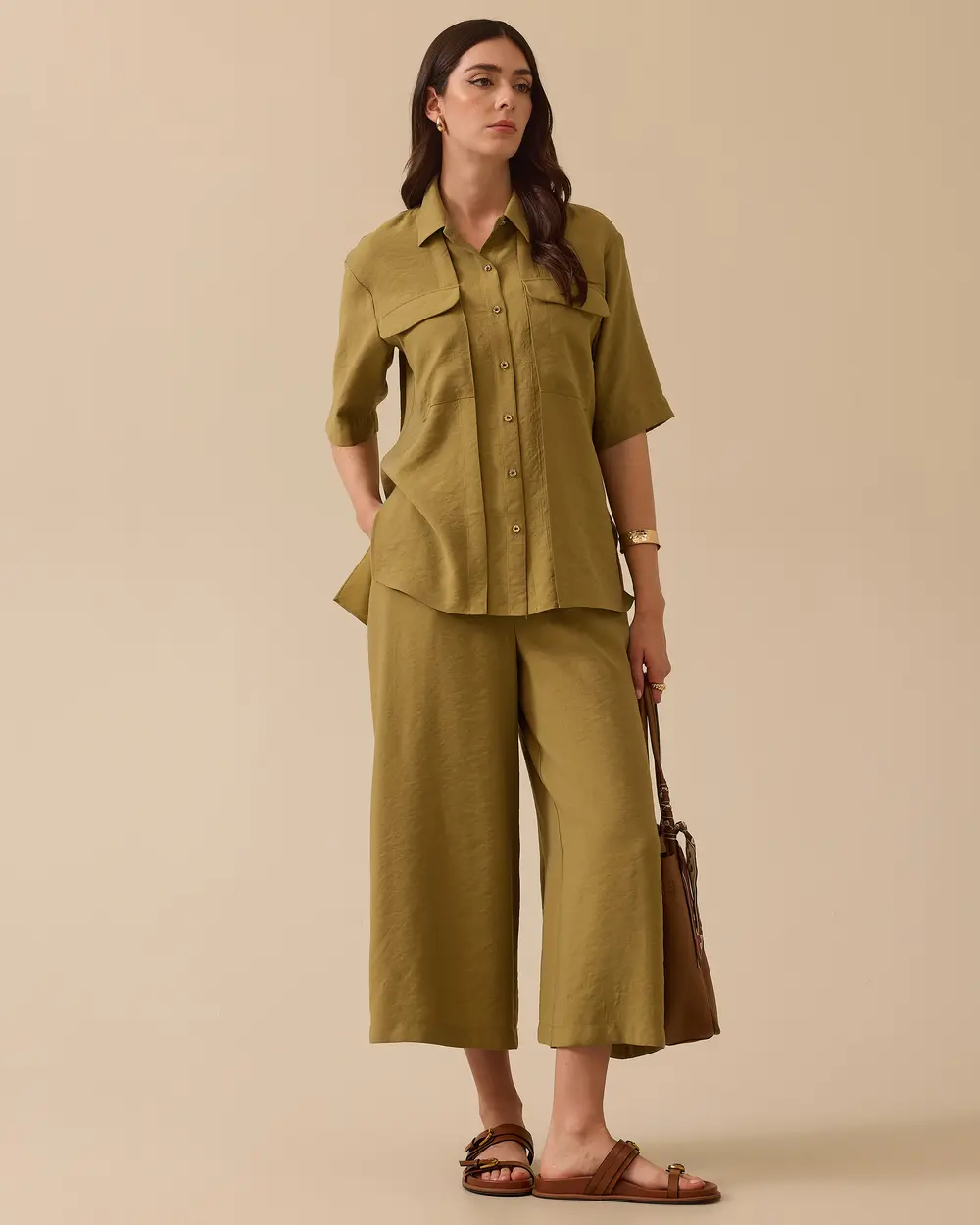 Relaxed Fit Wide Leg Pants