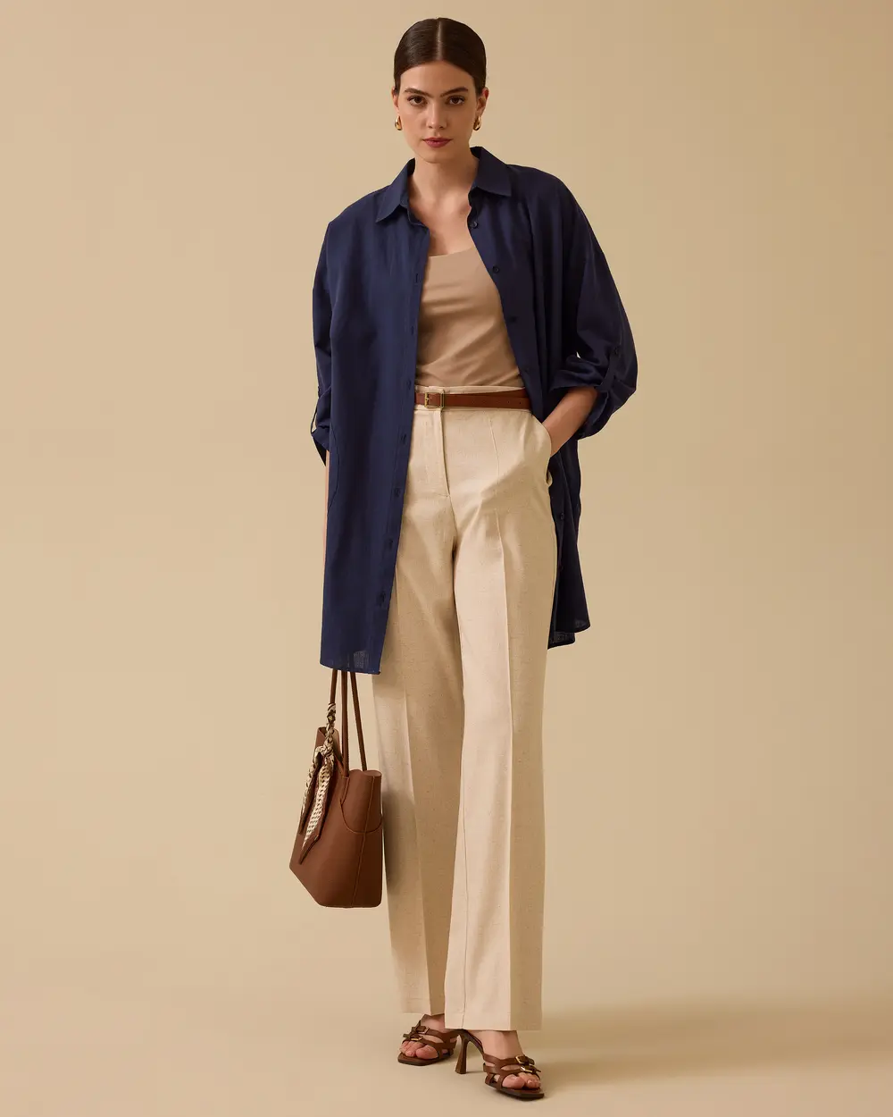 Wide Leg Linen Trousers