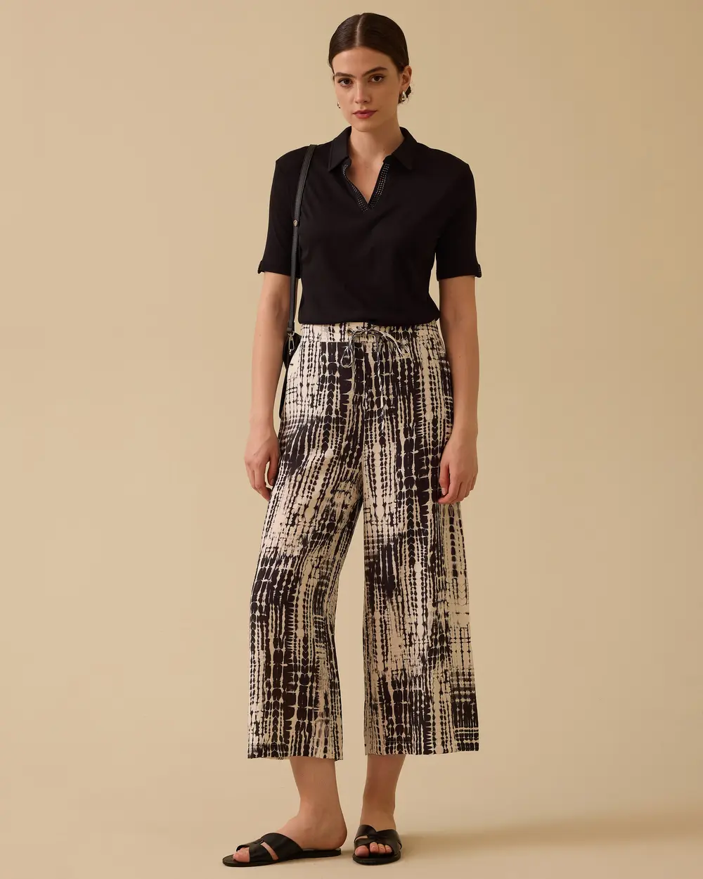Patterned Ankle Length Pants