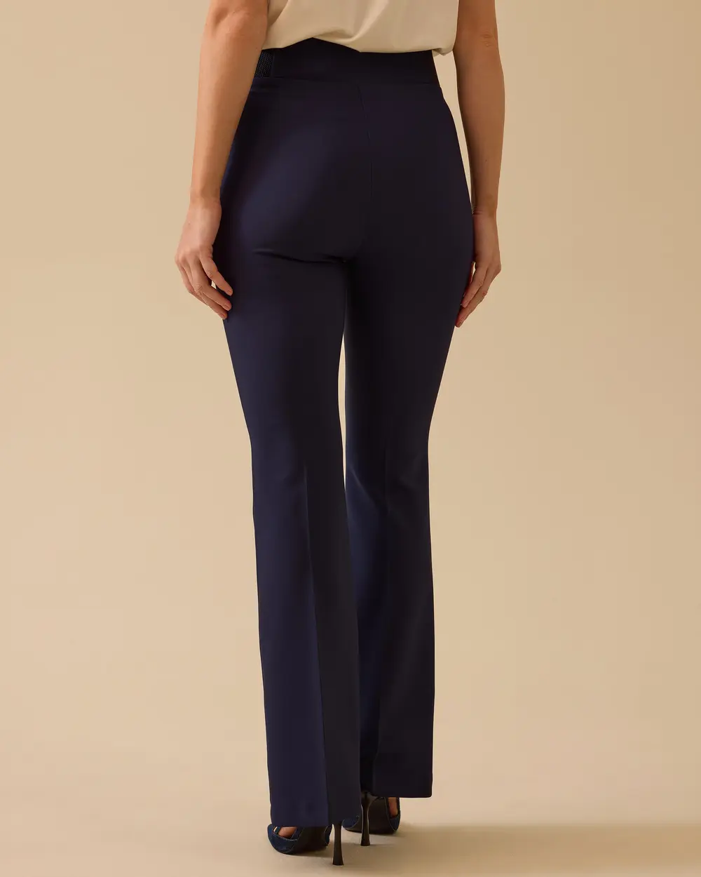 Flared Trousers with Button Detail