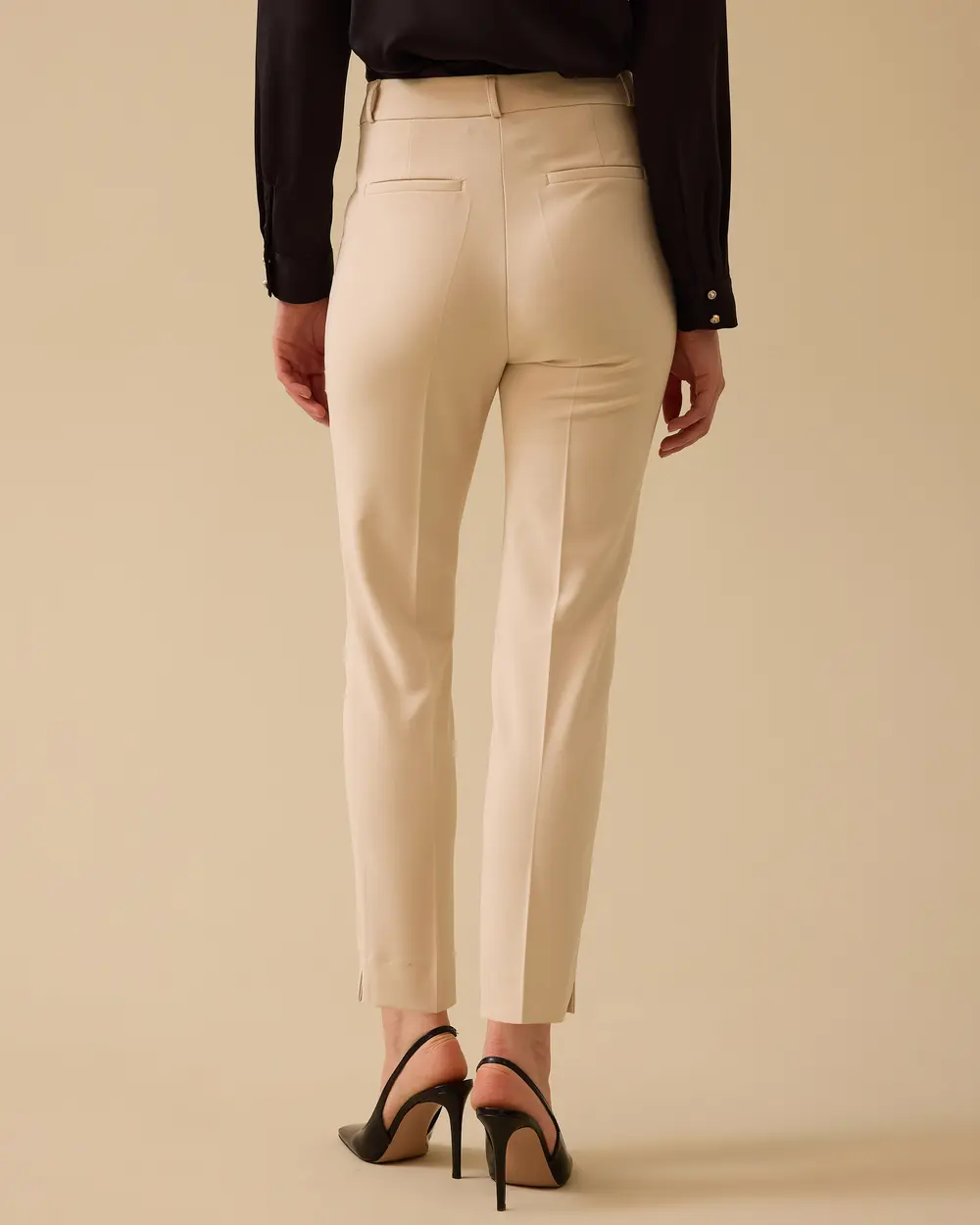 Buttoned Trousers with Slit Detail