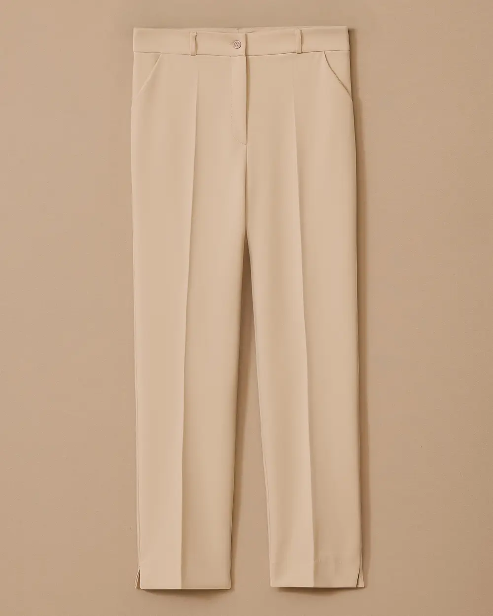 Buttoned Trousers with Slit Detail