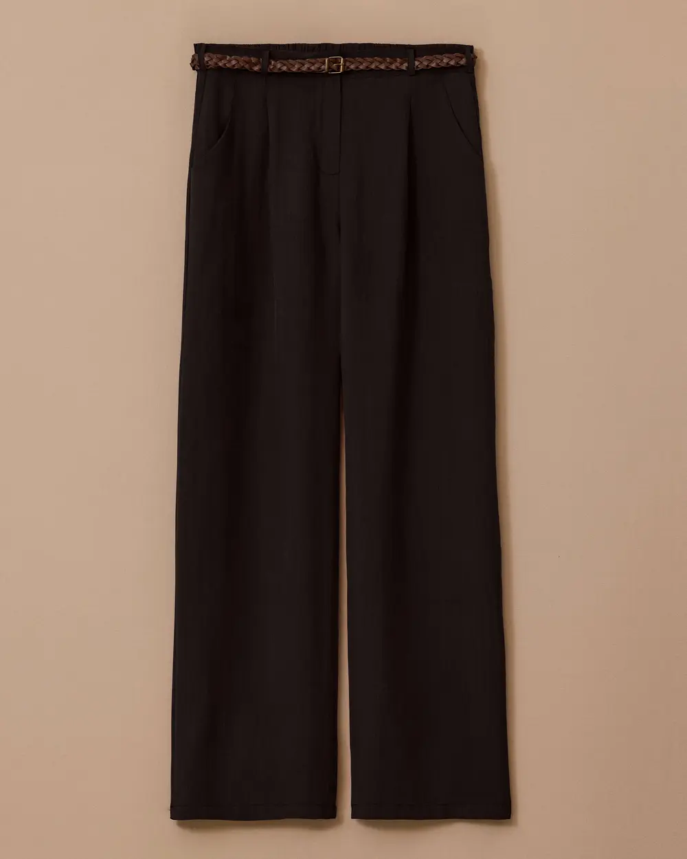 Kemerli Geniş Paça Pantolon