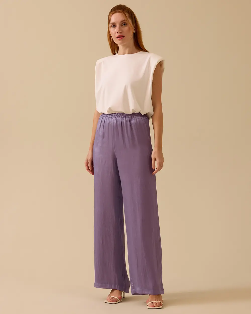 Elastic Waist Draped Pants
