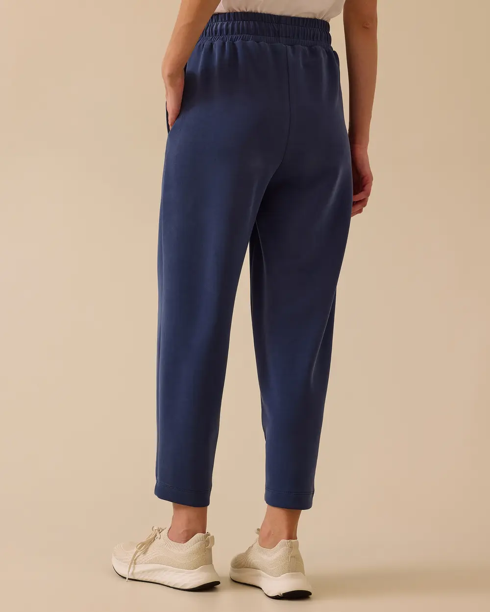 Ankle Length Trousers with Lace-up Stripe Detail