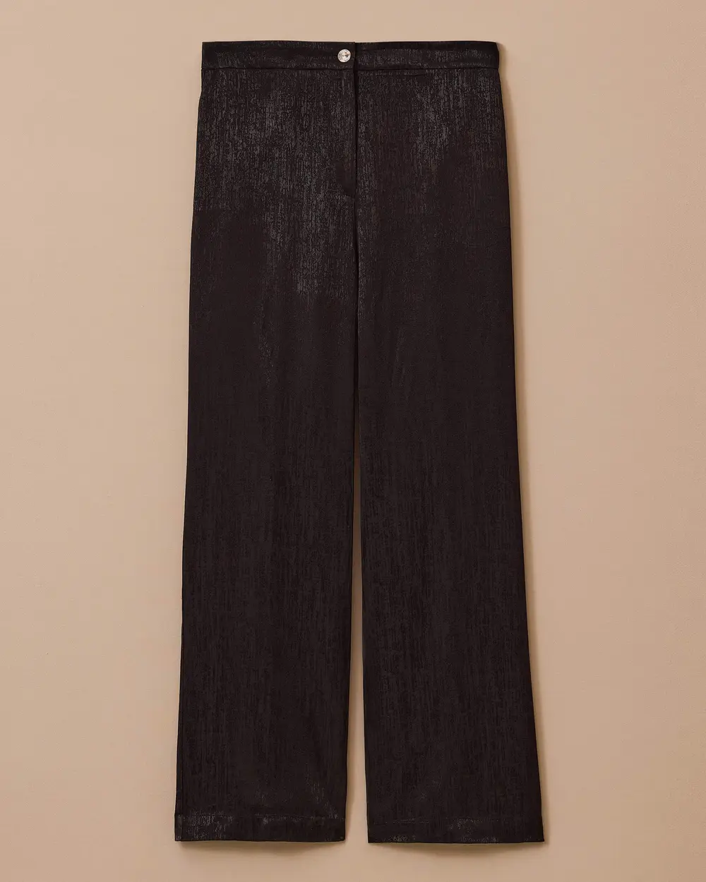Plus Size Shiny Textured Wide Leg Pants