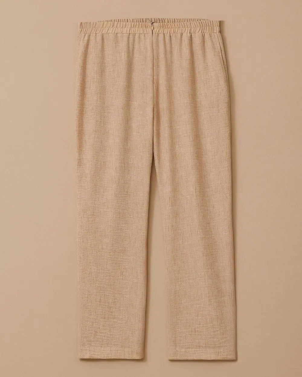 Büyük Beden Elastik Bel Keten Görünümlü Pantolon