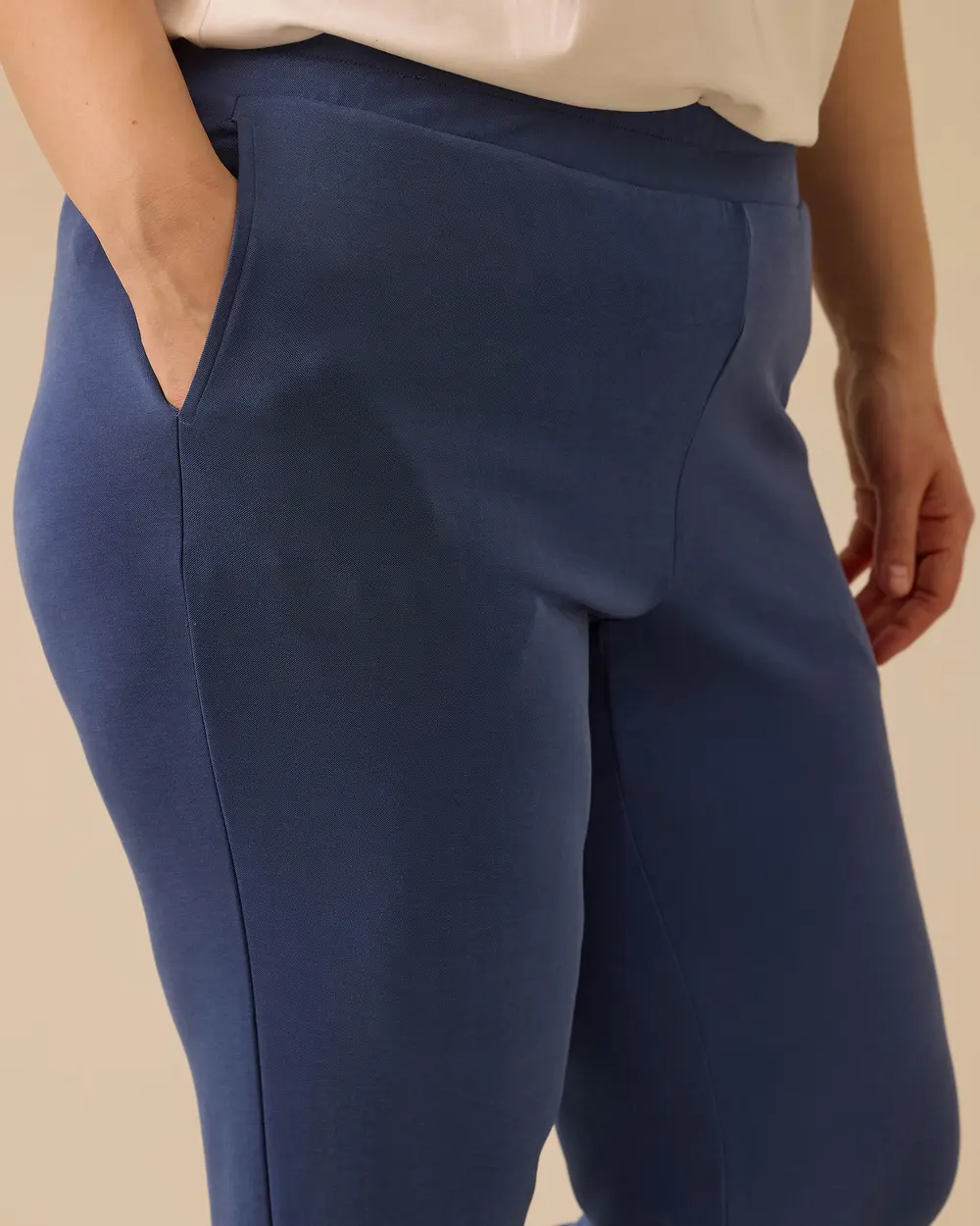 Plus Size Elastic Waist Wide Leg Pants