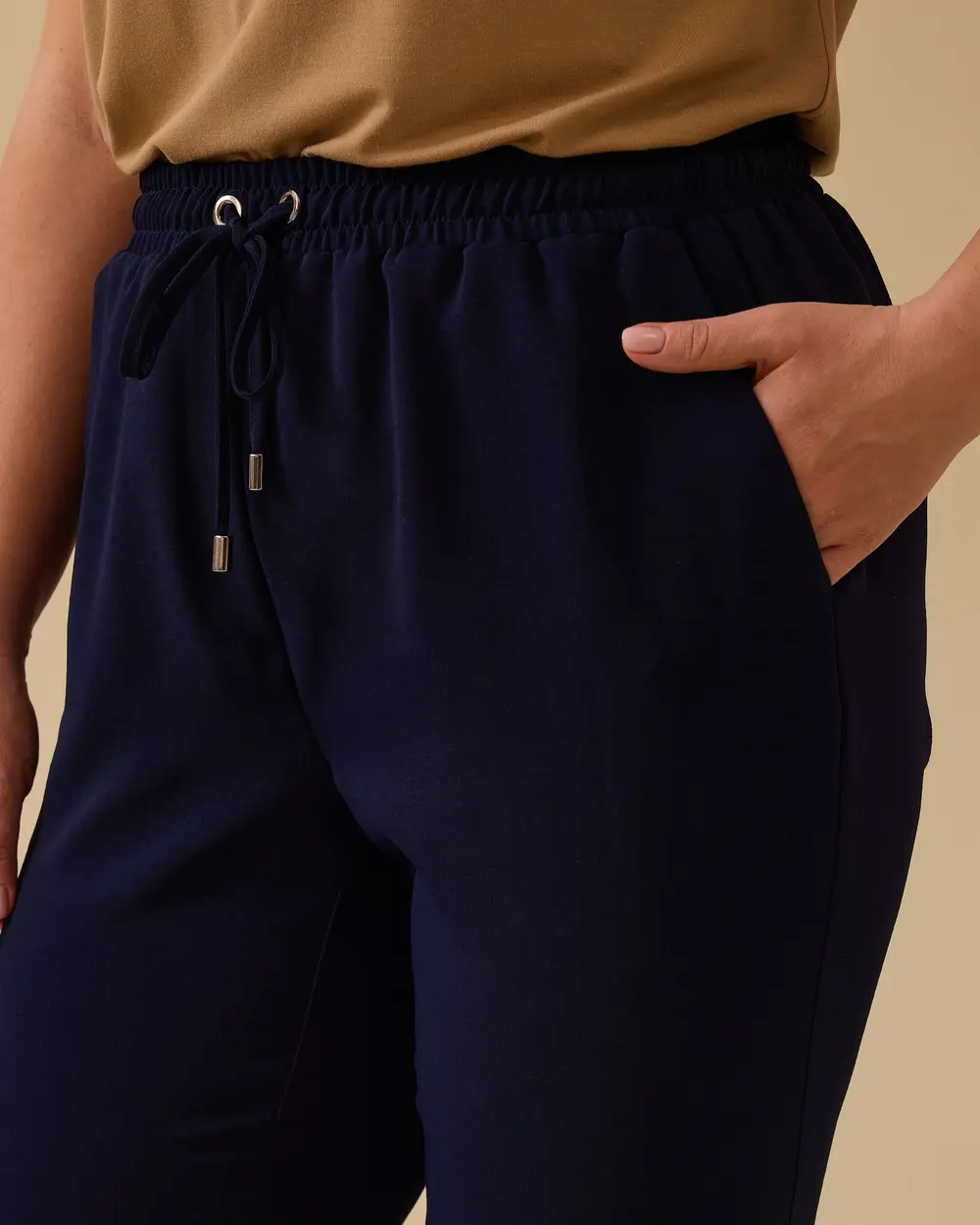 Plus Size Lace-up Wide Leg Pants