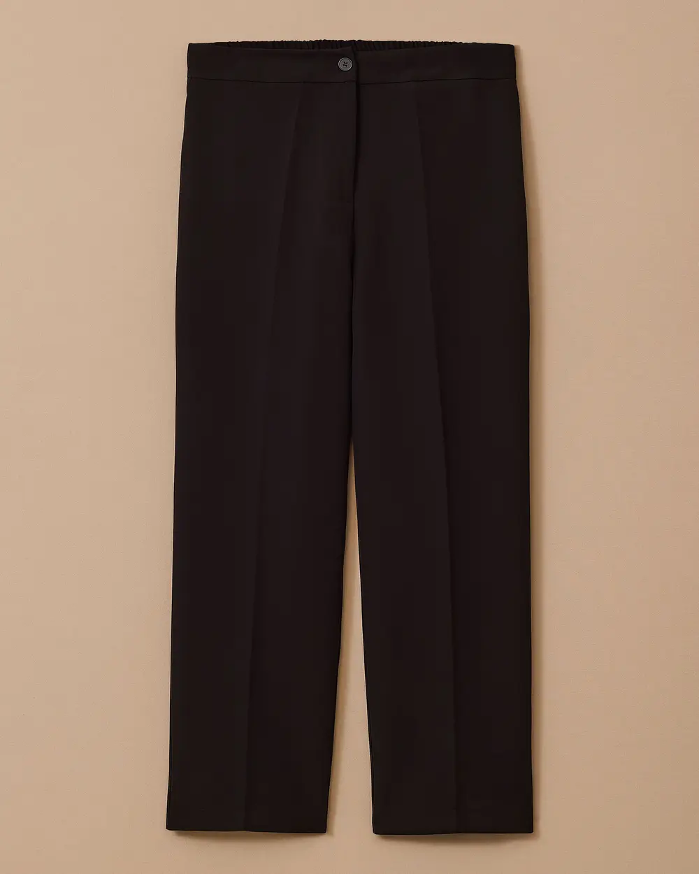 Büyük Beden Düğme Detaylı Bilek Boy Pantolon