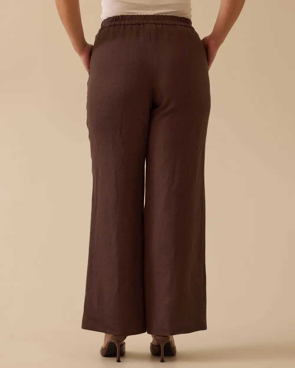 Plus Size Wide Leg Linen Pants