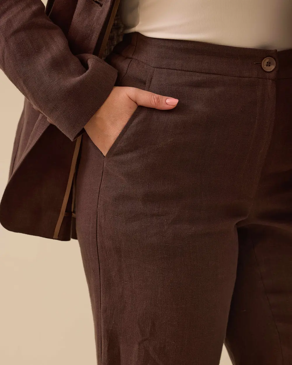 Plus Size Wide Leg Linen Pants