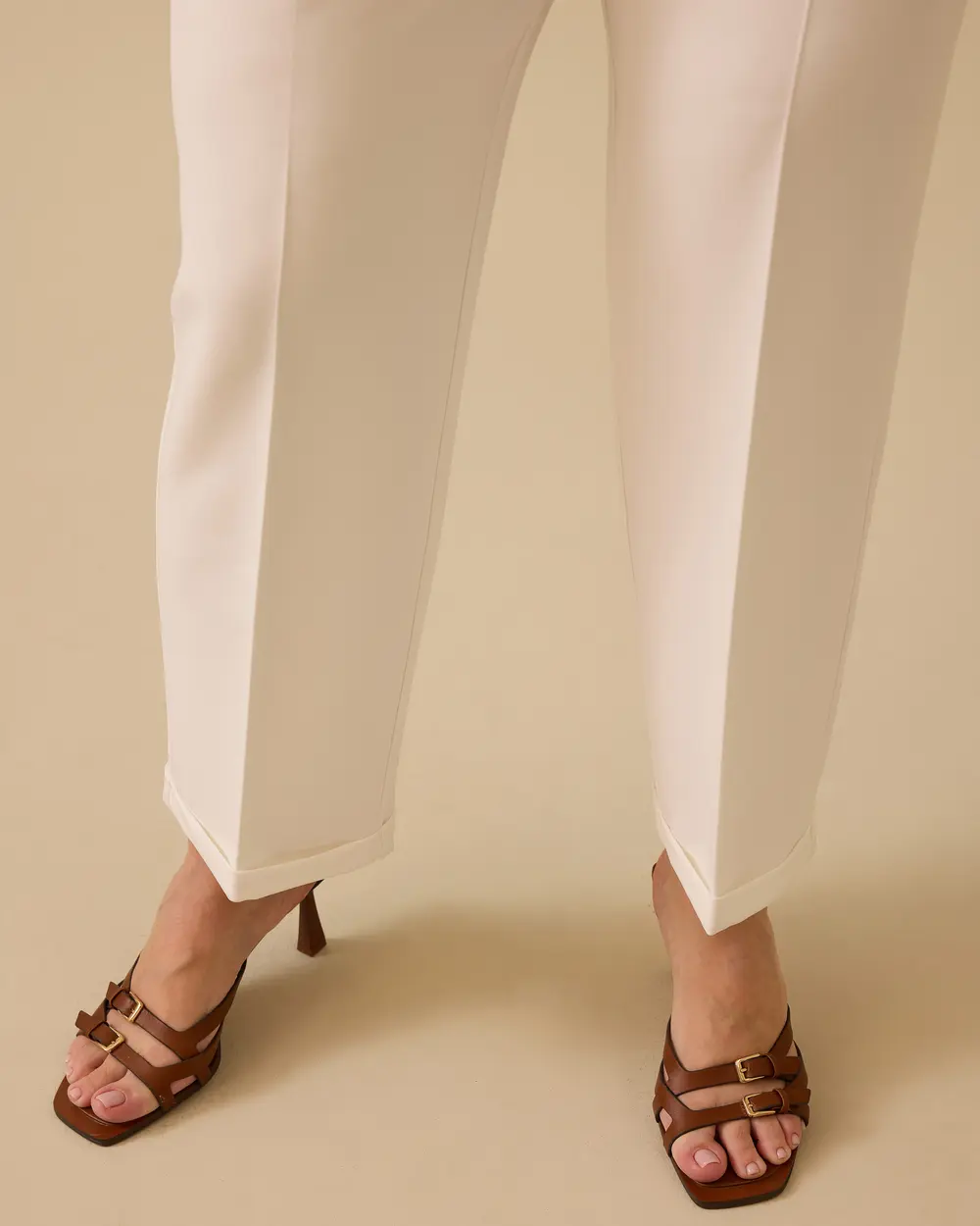 Plus Size Drawstring Double Leg Trousers