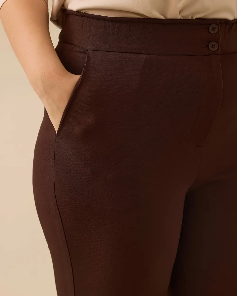 Büyük Beden Beli Büzgülü Duble Paça Pantolon
