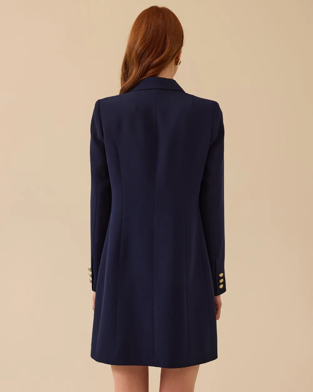 One Button Long Jacket with Pleated Detail