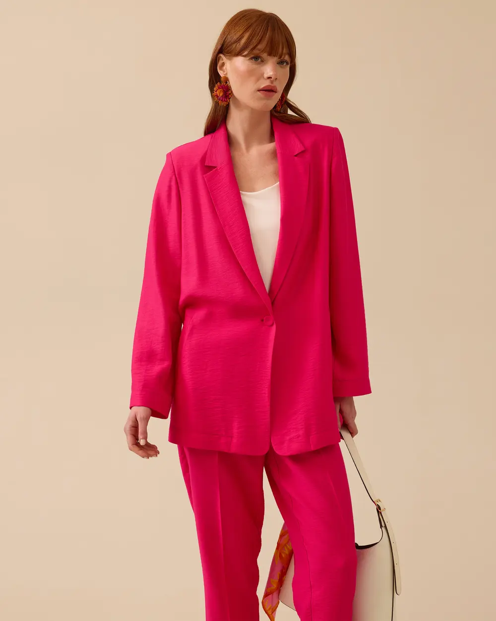 Tek Düğmeli Oversize Ceket