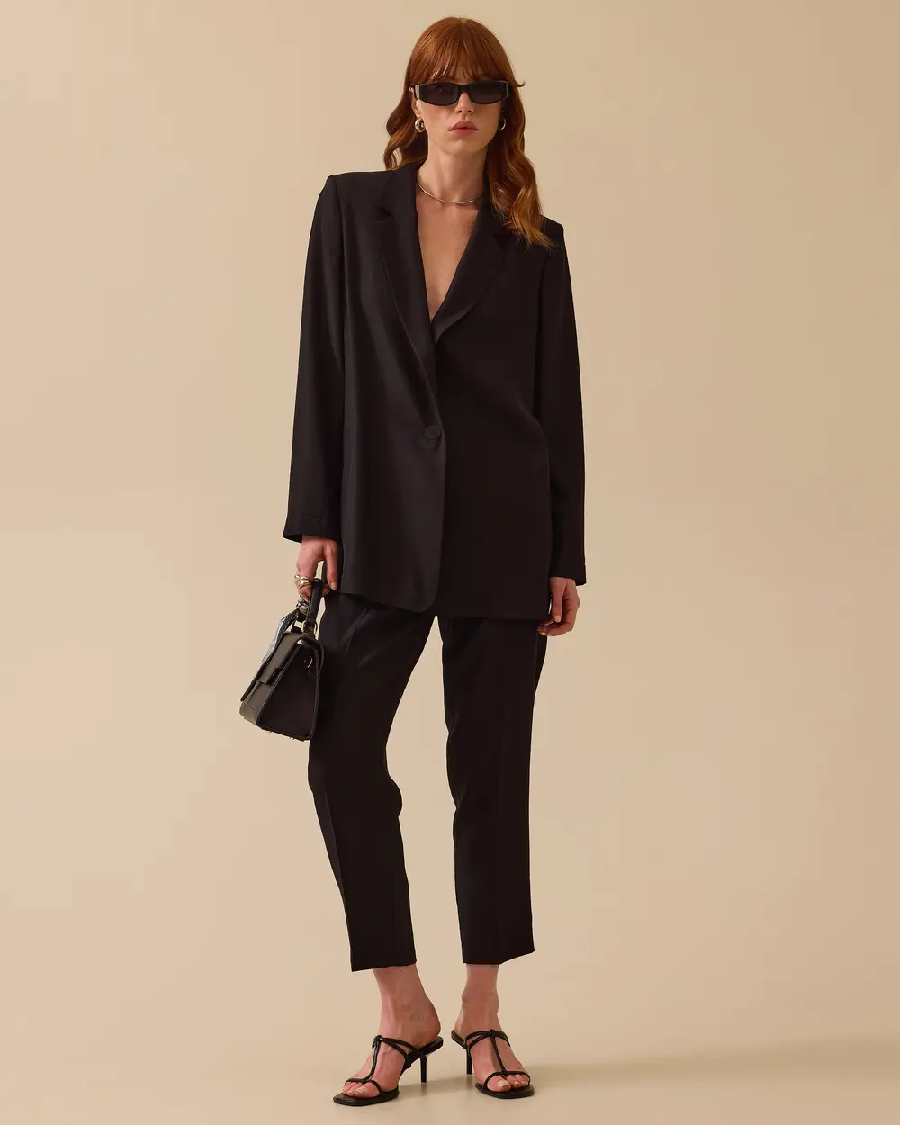 Tek Düğmeli Oversize Ceket
