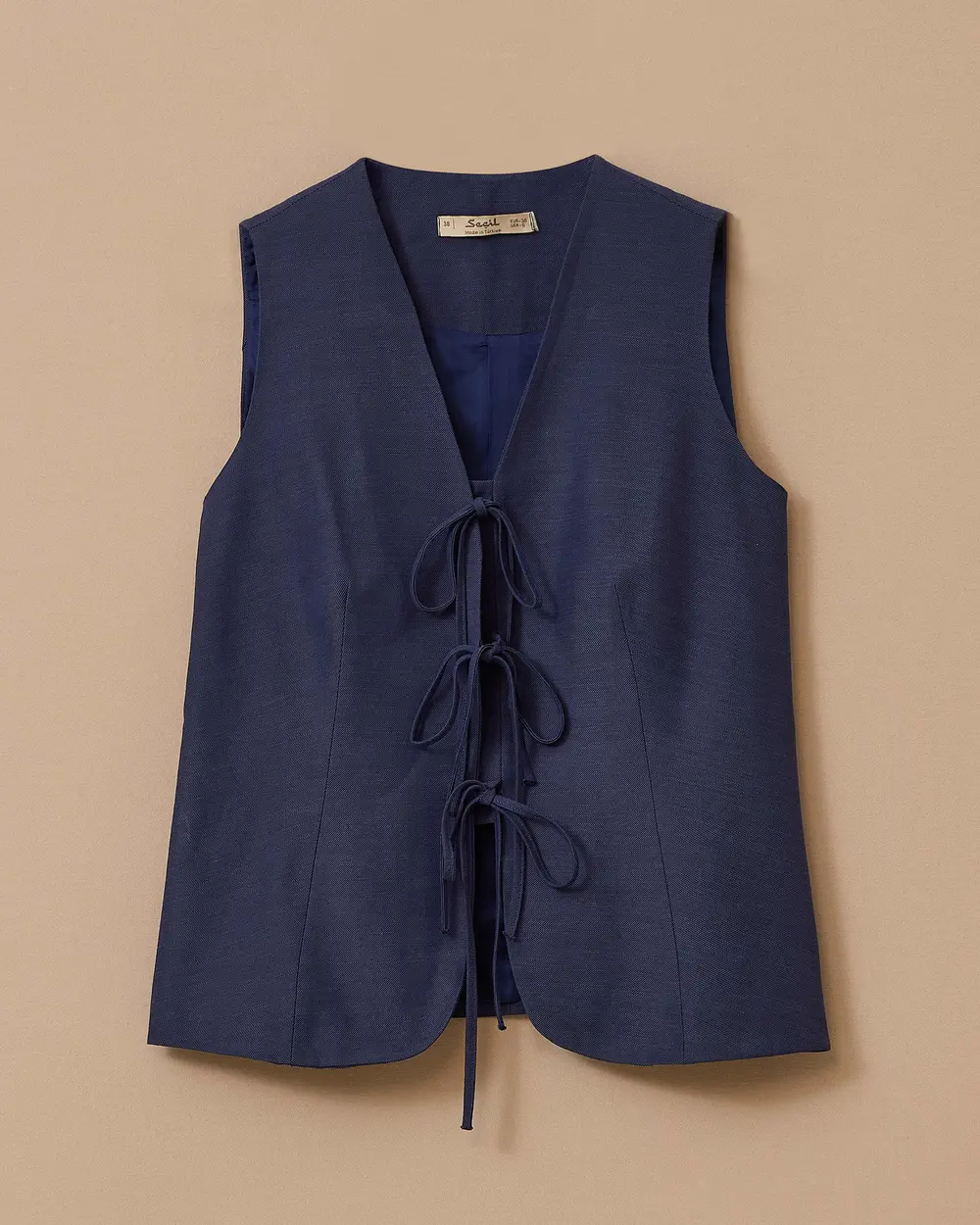 V-neck Vest with Lacing Detail