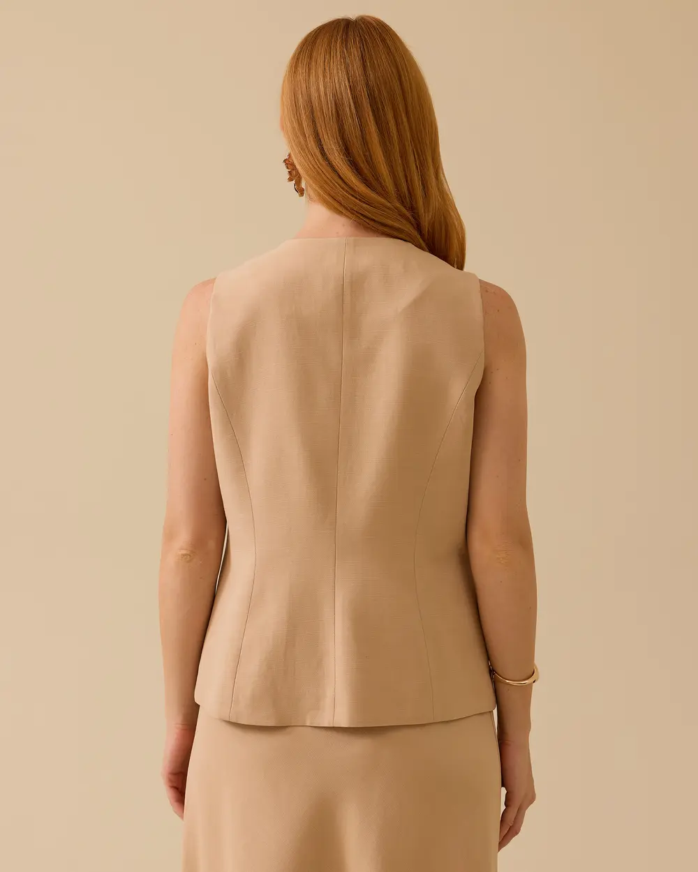 V-neck Vest with Lacing Detail