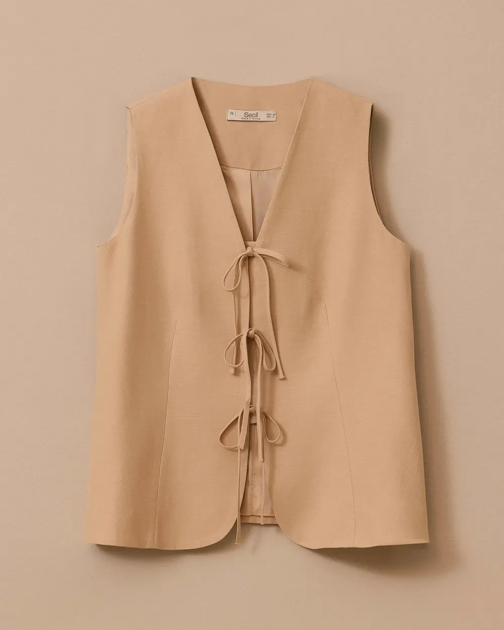 V-neck Vest with Lacing Detail