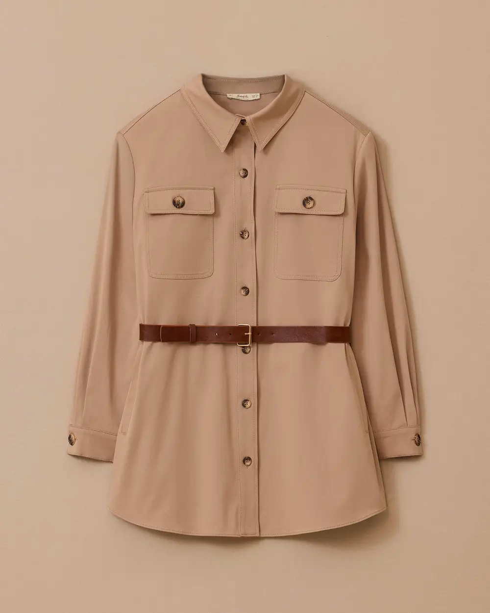 Kemerli Düğmeli Ceket