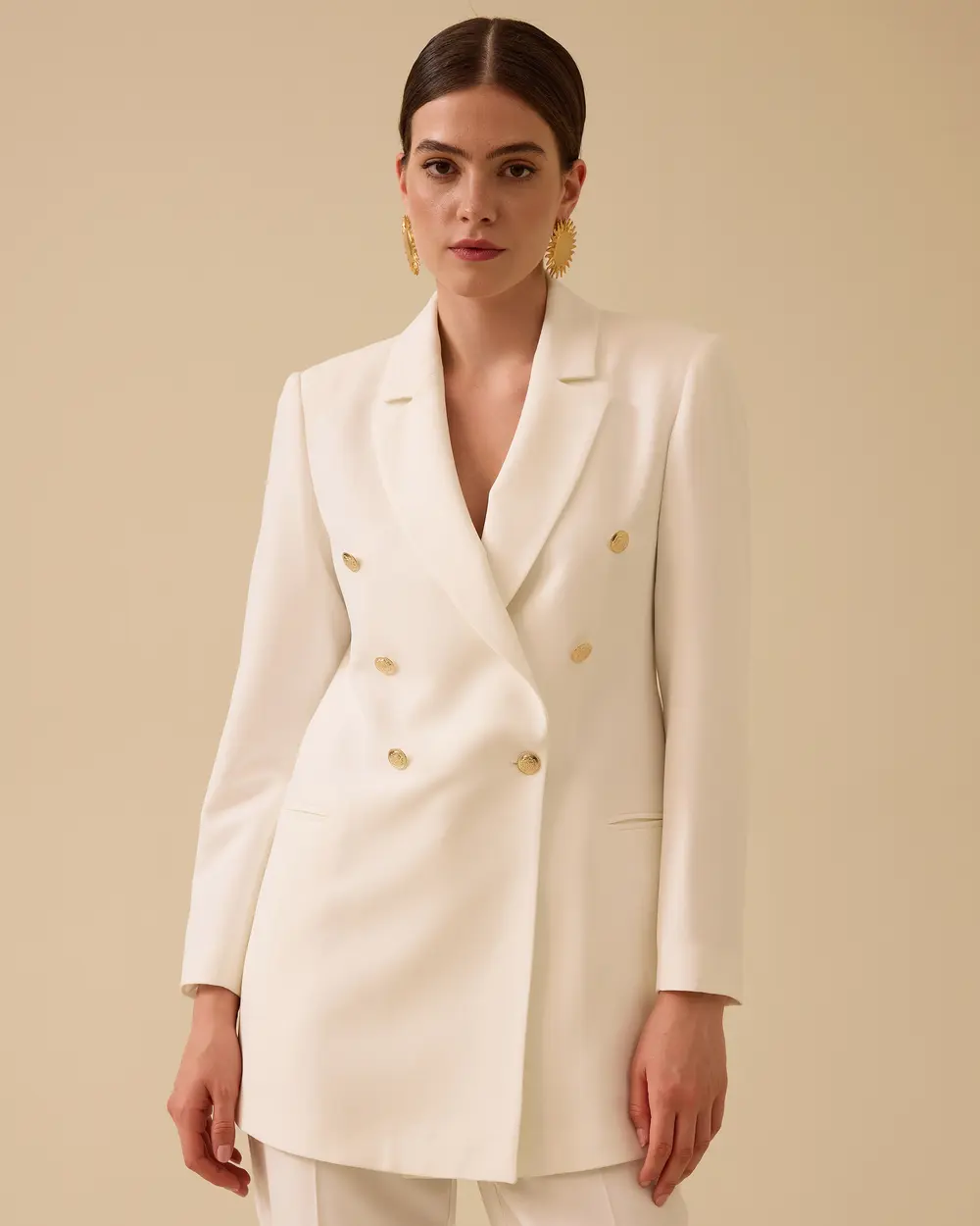 Düğmeli Klasik Kesim Blazer Ceket