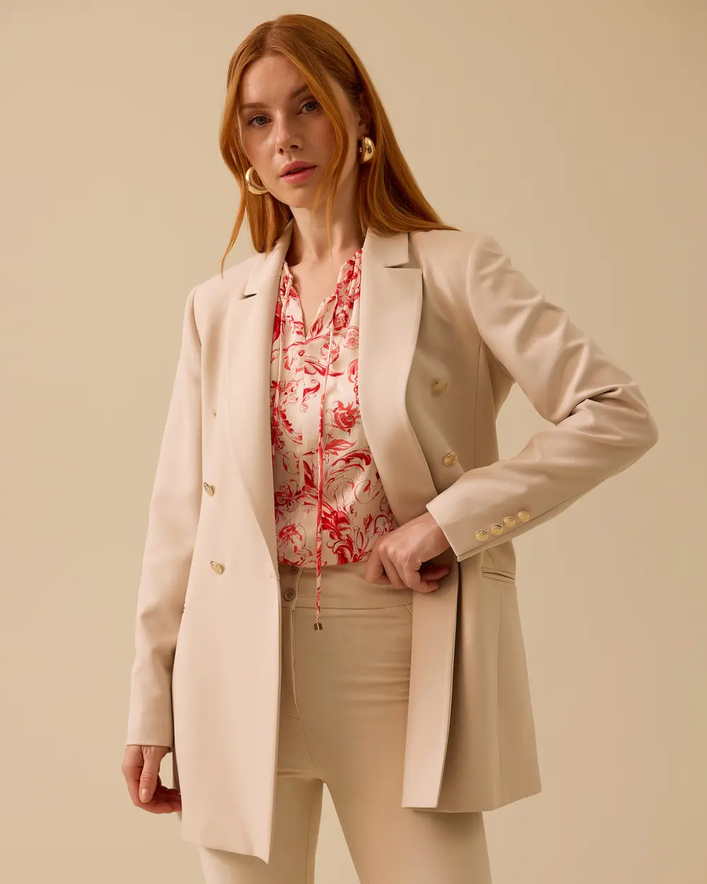 Classic Cut Blazer Jacket with Buttons