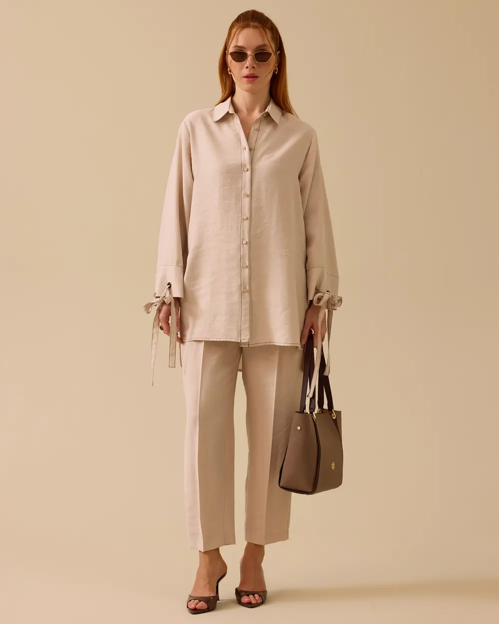 Buttoned Tunic with Lacing Detail
