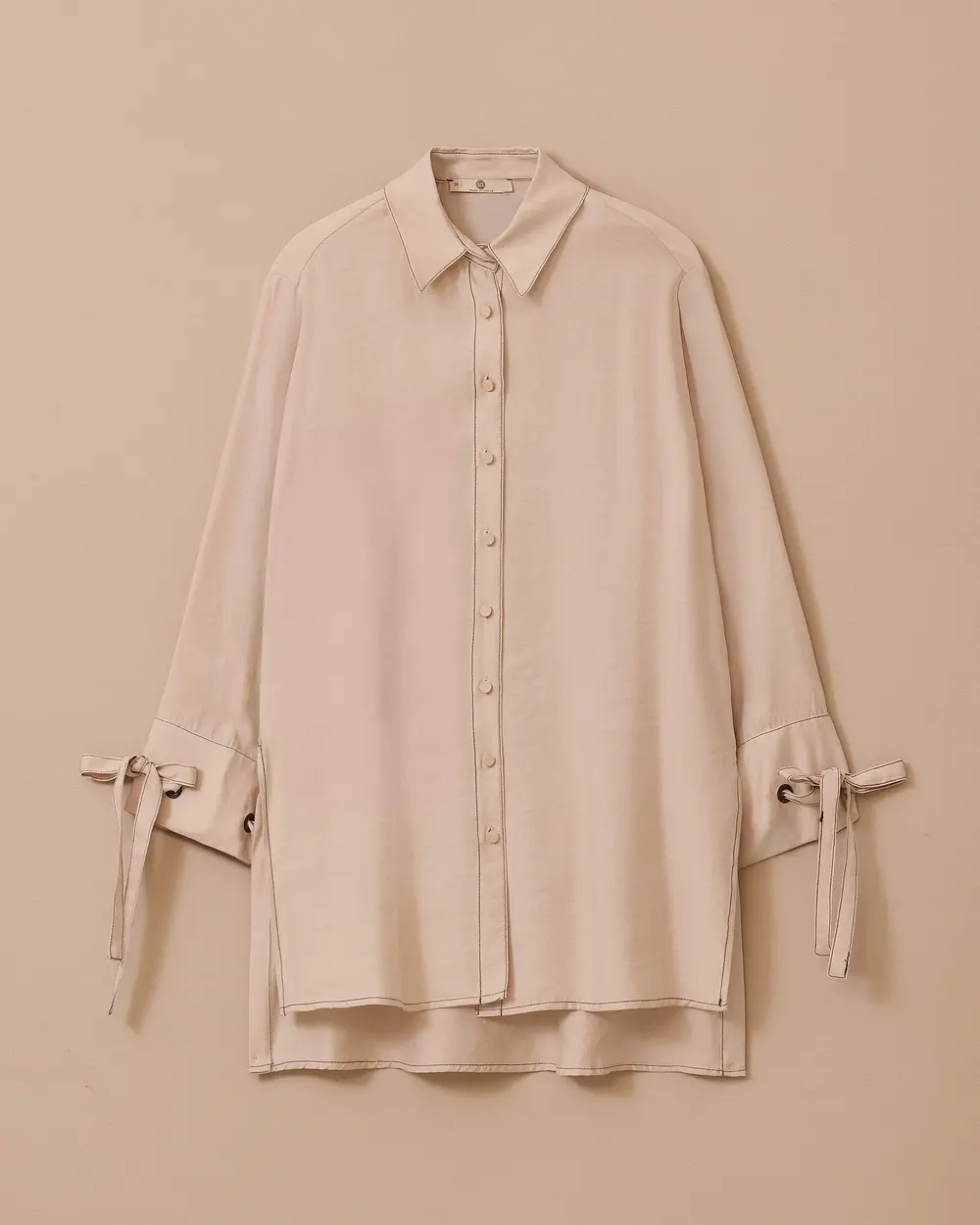 Buttoned Tunic with Lacing Detail