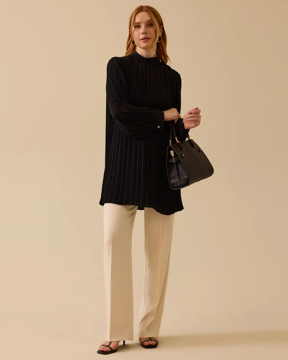 Pleated Draped Tunic