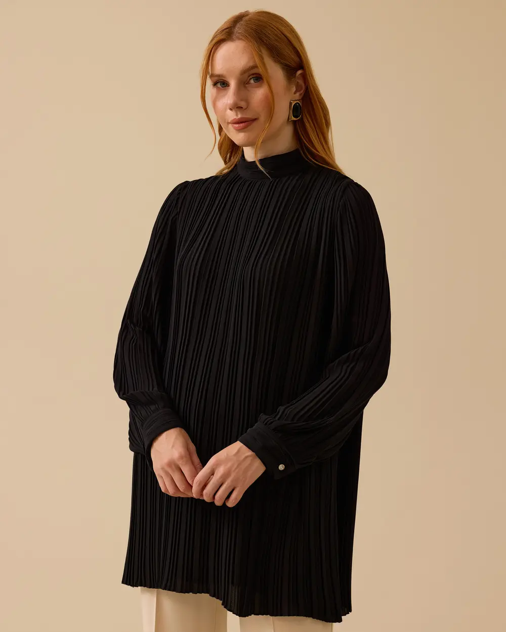 Pleated Draped Tunic