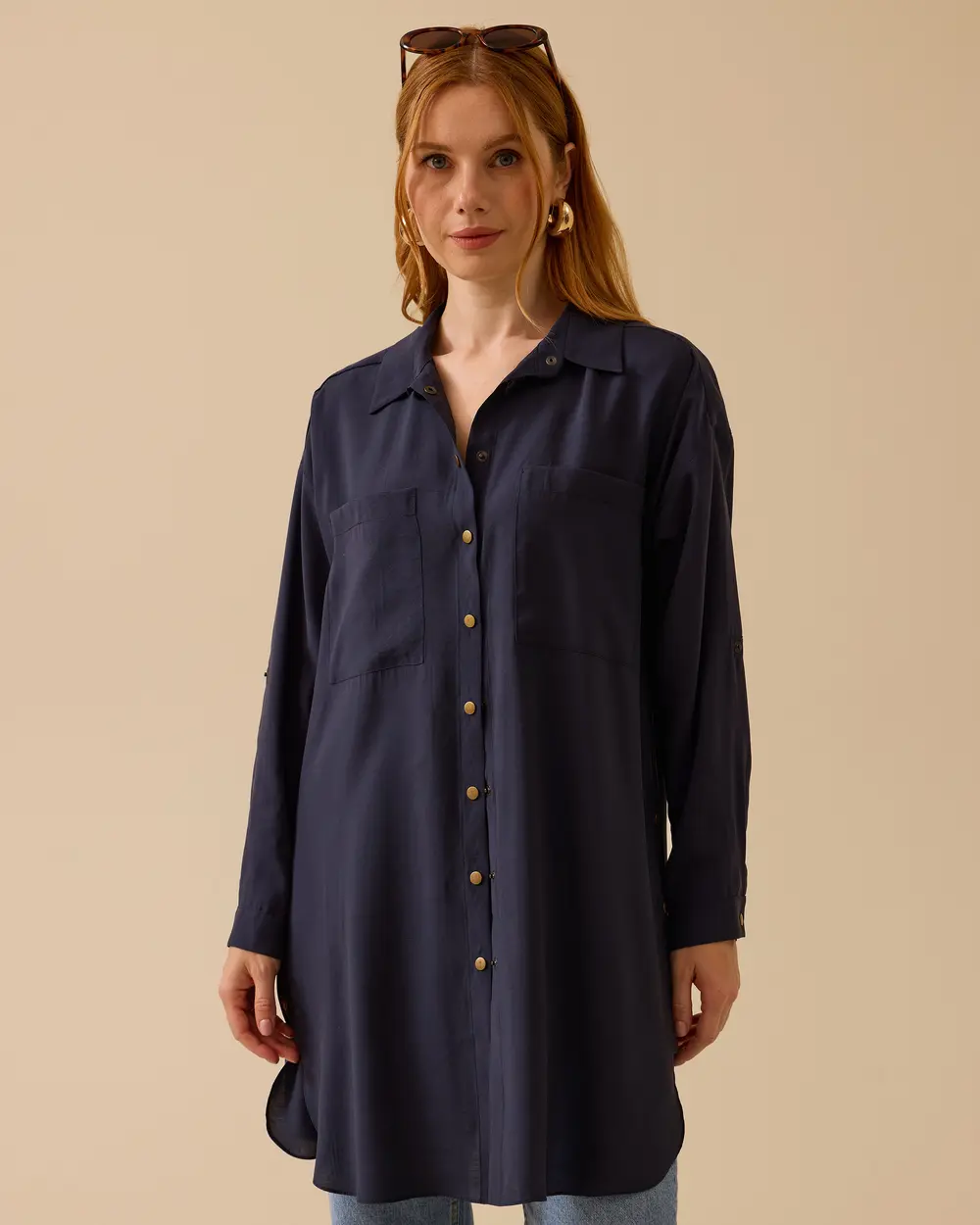 Relaxed Fit Tunic with Double Pockets