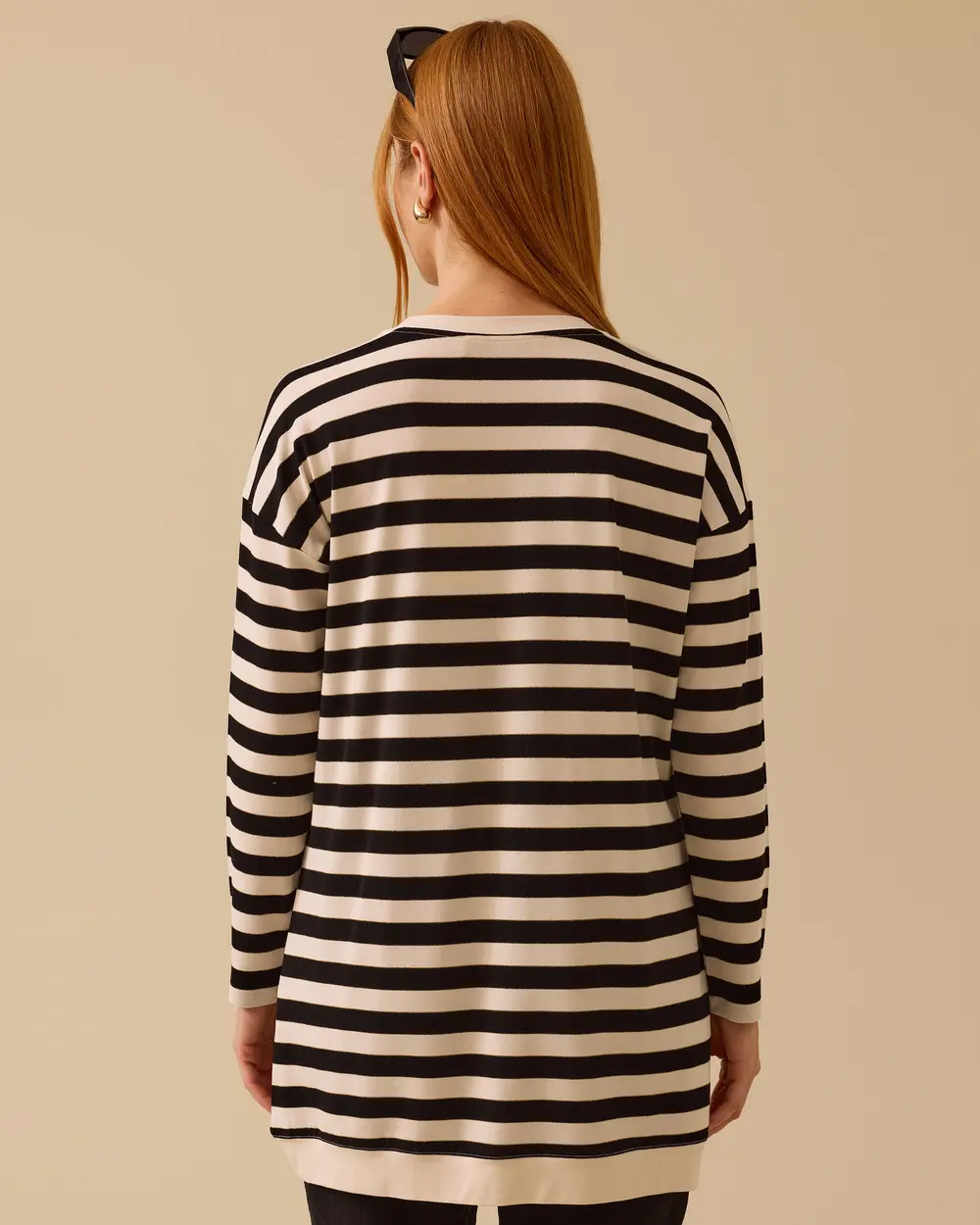 Çizgili Örme Kumaş Tunik