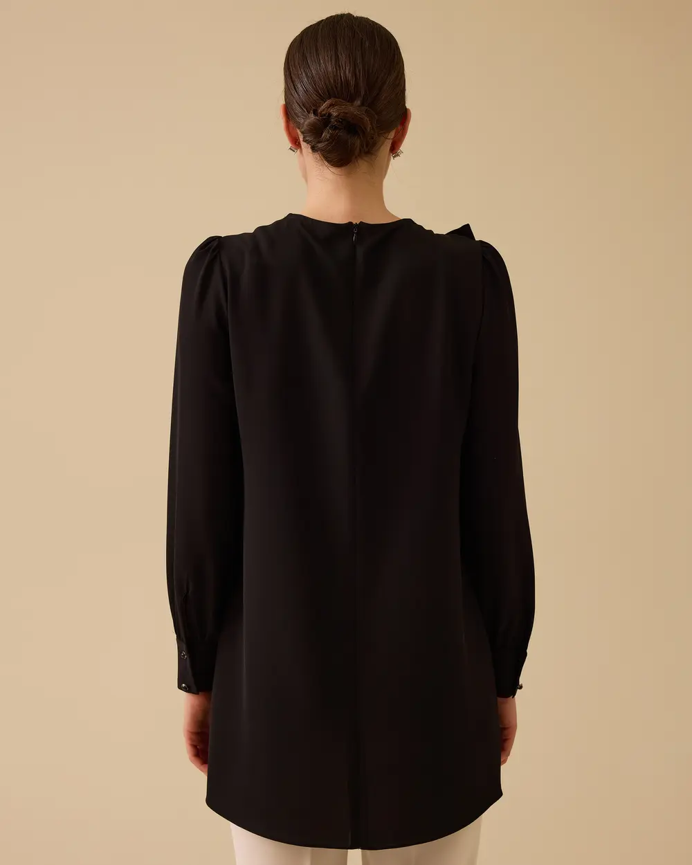 Tunic with Bow Collar Detail