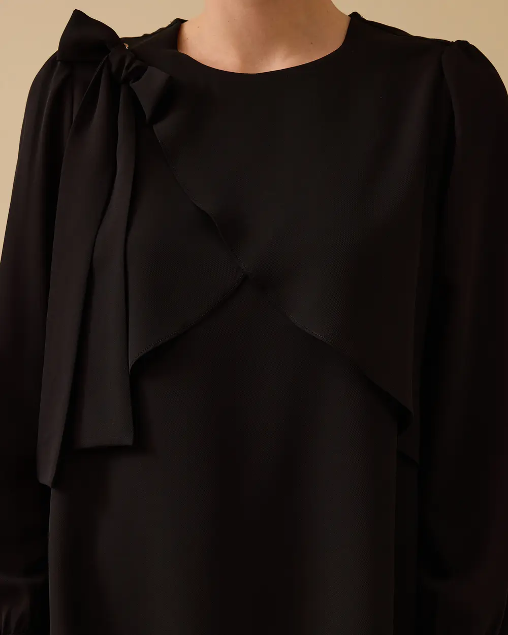 Tunic with Bow Collar Detail